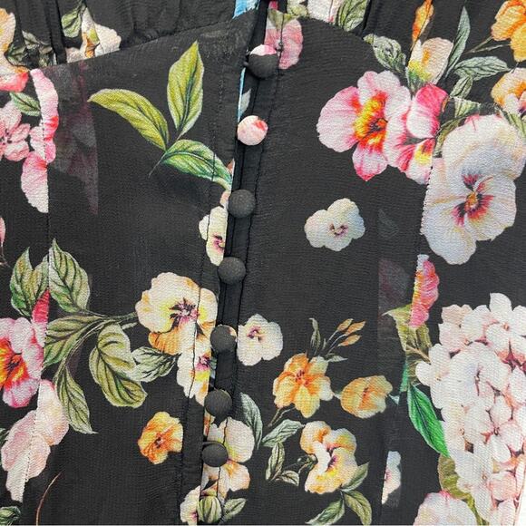 Maeve Puff-Sleeve Midi Dress Floral - Picture 9 of 12